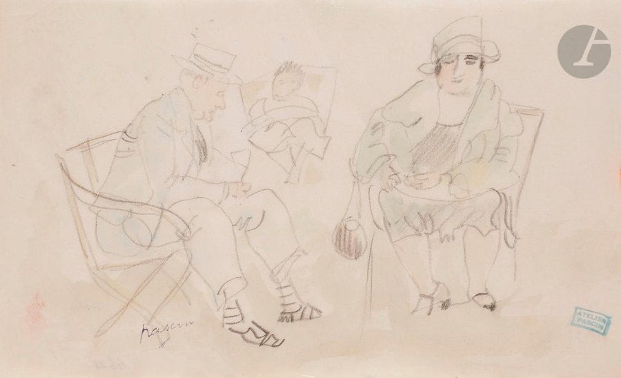 J. Pincas dit PASCIN (1885-1930
)DétenteAquarelle
sur traits de crayon.
Carries the stamp of the signature and the workshop.
14.5 x 23.5 cmProvenance

: 
Collection of Monsieur B., Paris region


.

 


We thank Mrs Rosemarie Napolitano for confirming the authenticity of this work.








