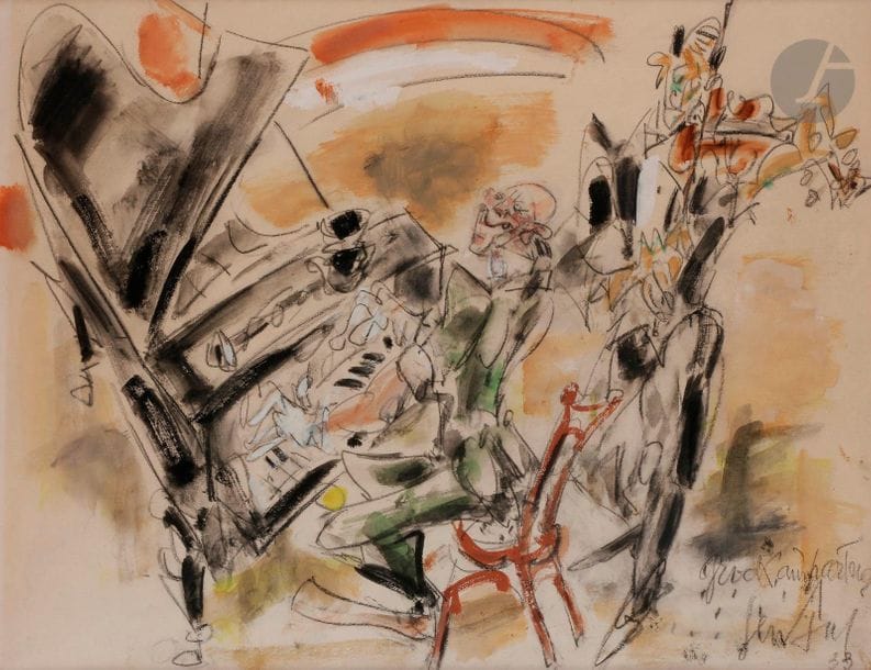 GEN-PAUL (1895-1975
)Grock and partner, 1933Gouache
and charcoal.
Signed, dated and titled lower right.
48 x 63 cm



