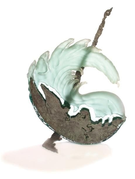 Gilles CHABRIER (né en 1959)
Grande déferlante Verre et acier. Hauteur: 93 cm.