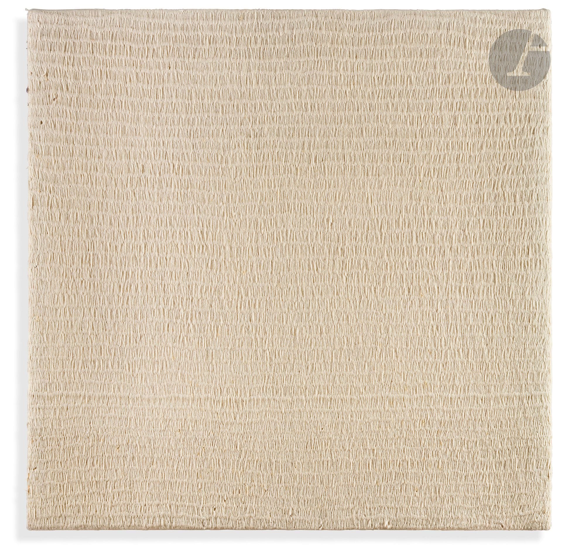 Anne-Marie MILLIOT (1977-1985)
Tout blanc, 1977
Tressage de coton sur toile.
Signé, daté et titré au dos.
104 x 104 cm