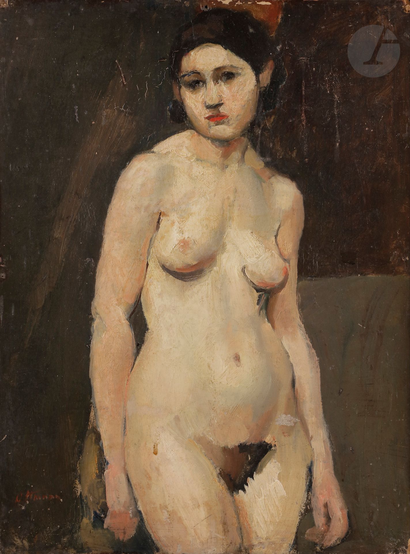 Henri OTTMANN (1877-1927) 
Nu debout 
Huile sur carton monté sur panneau. 
Signée en bas à gauche. 
(Petits accidents sur les bords). 
51 x 38 cm 

Bibliographie : 
Bernard Toublanc-Michel, Henry Ottmann (1877-1927) : catalogue raisonné, Paris, Le Livre d'Art Iconofolio, 2020, reproduit p. 187.