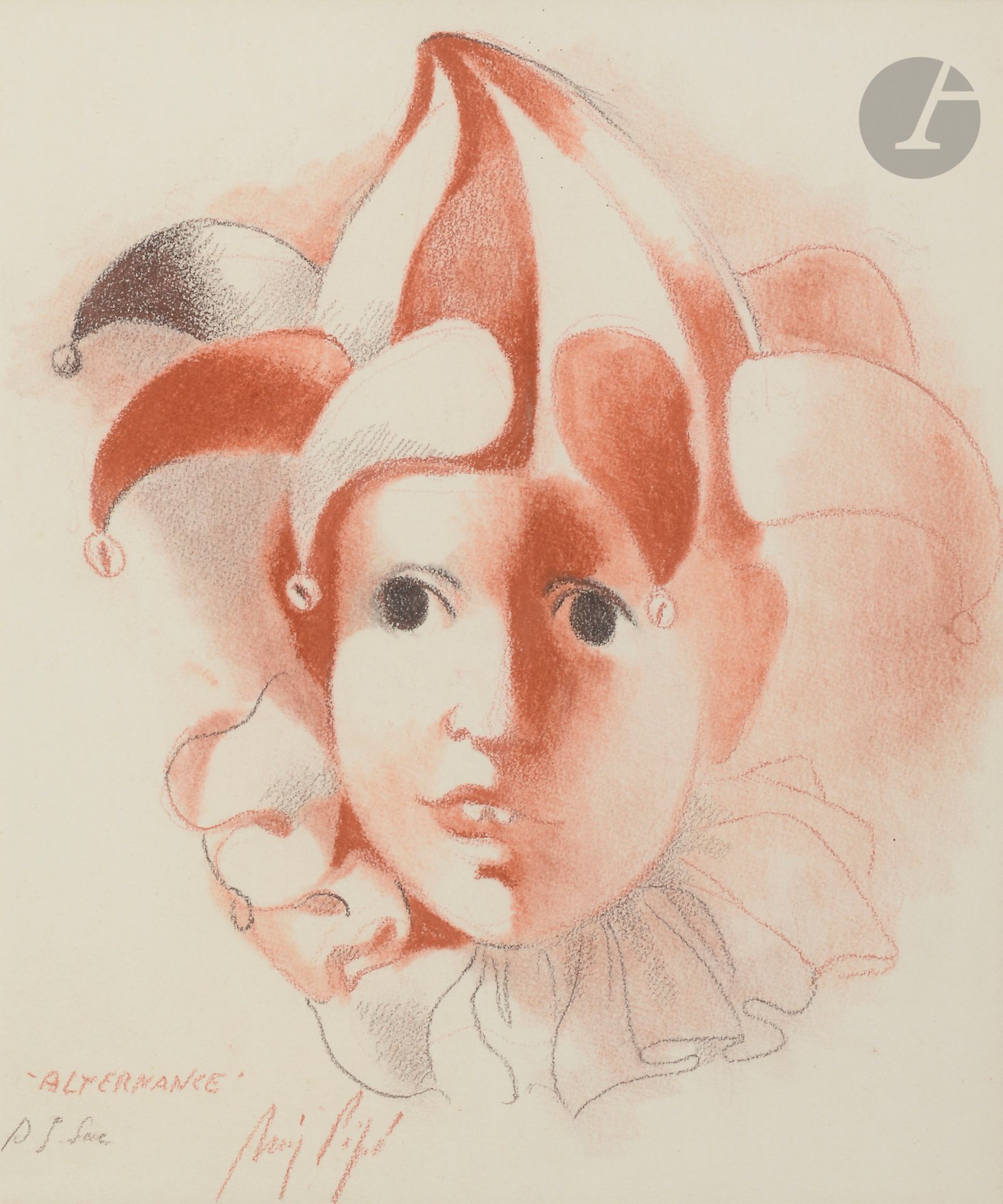 Manolo RUIZ-PIPO (1929-1998) 
Alternating or the Harlequin 
Charcoal and Blood. 
Signed and titled lower left. 
35 x 31 cm



