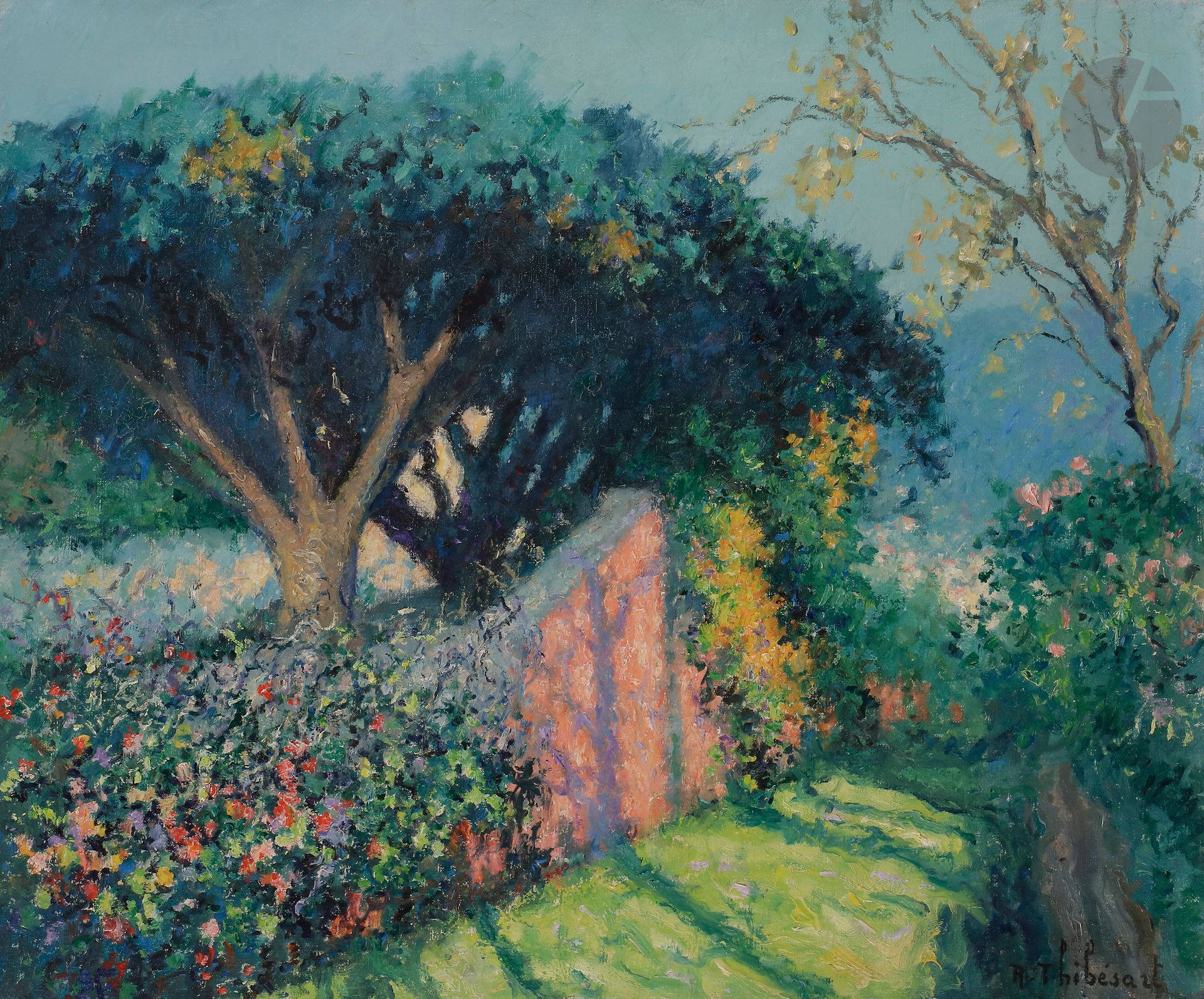 Raymond THIBÉSART (1874-1968) 
Funchal, Madère 
Huile sur toile. 
Signée en bas à droite. 
Signée et titrée au dos. 
50 x 61 cm 

Provenance : 
Famille de l'artiste.
