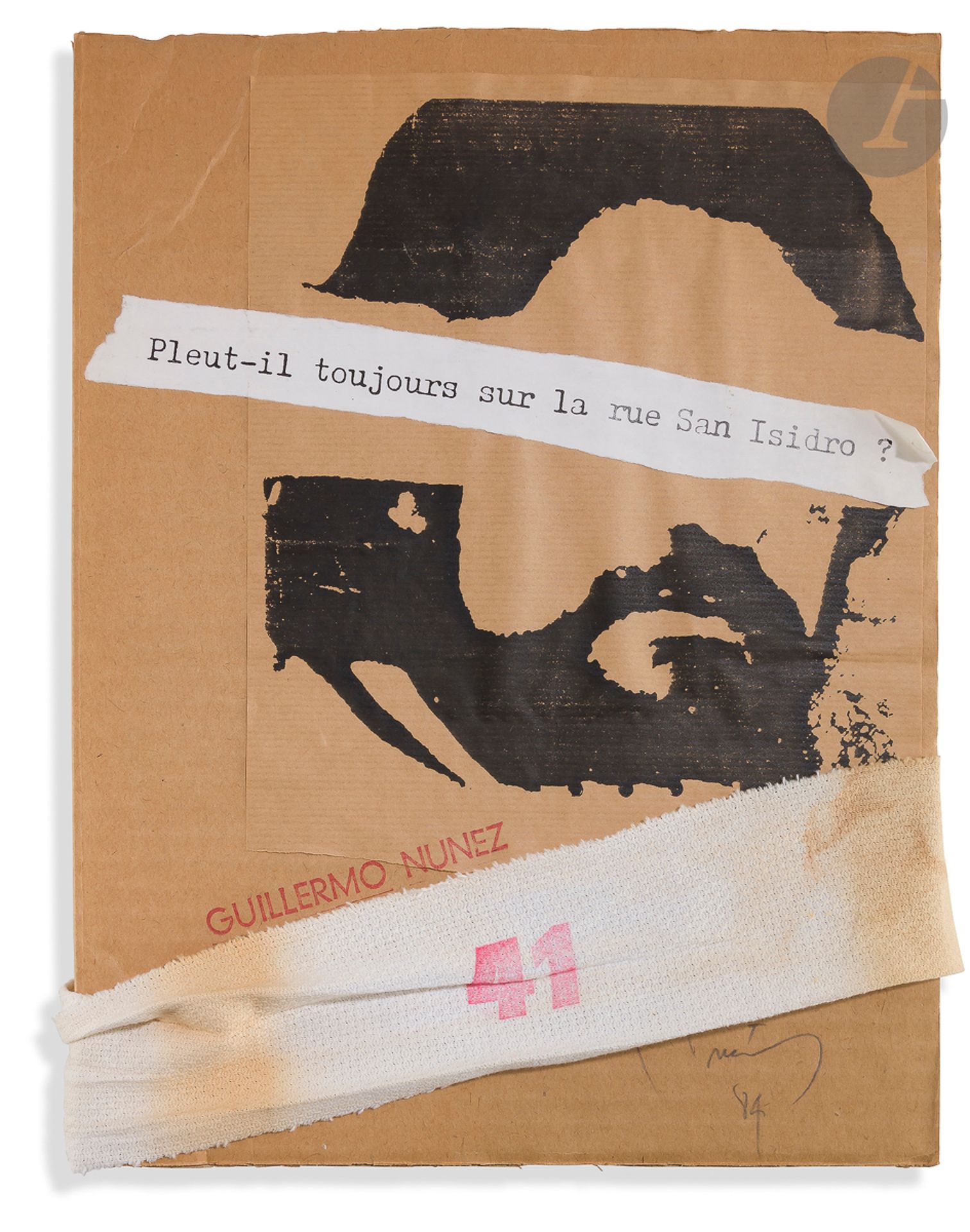 Guillermo NUÑEZ [chilien] (né en 1930)
¿Llueve todavía en la calle San Isidro?, 1984
Livre-objet.
Signé et daté sur la couverture.
Édition à 120 exemplaires par le Centre d’Action Culturelle de Niort.

Libro-objeto.
Firmado y fechado en la portada.

Provenance : 
Collection Saül Yurkievich.