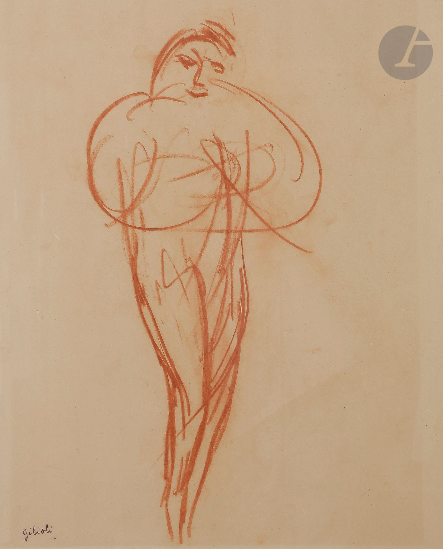 Émile GILIOLI (1911-1977
)Study of a characterSanguine
.
Stamp of the studio in the lower left corner.
54 x 44 cm



