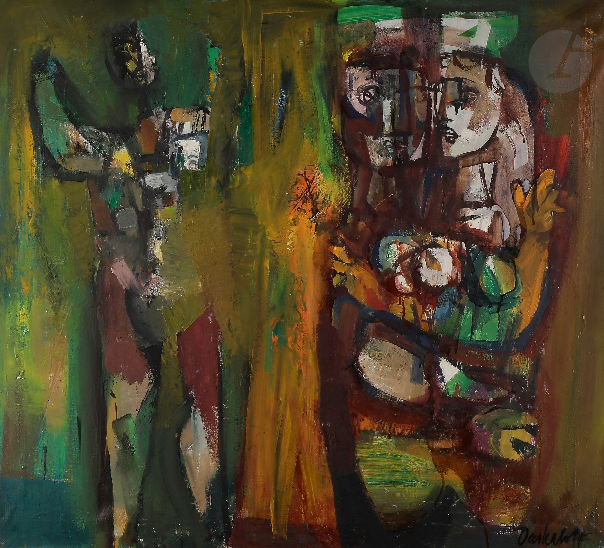 Georgi DASKALOFF [bulgare] (1923-2005)
Printemps, vers 1964
Huile sur toile.
Signée en bas à droite.
Signée et titrée au dos.
97 x 107 cm

Provenance :
Galerie La Belle Gabrielle, Paris.
