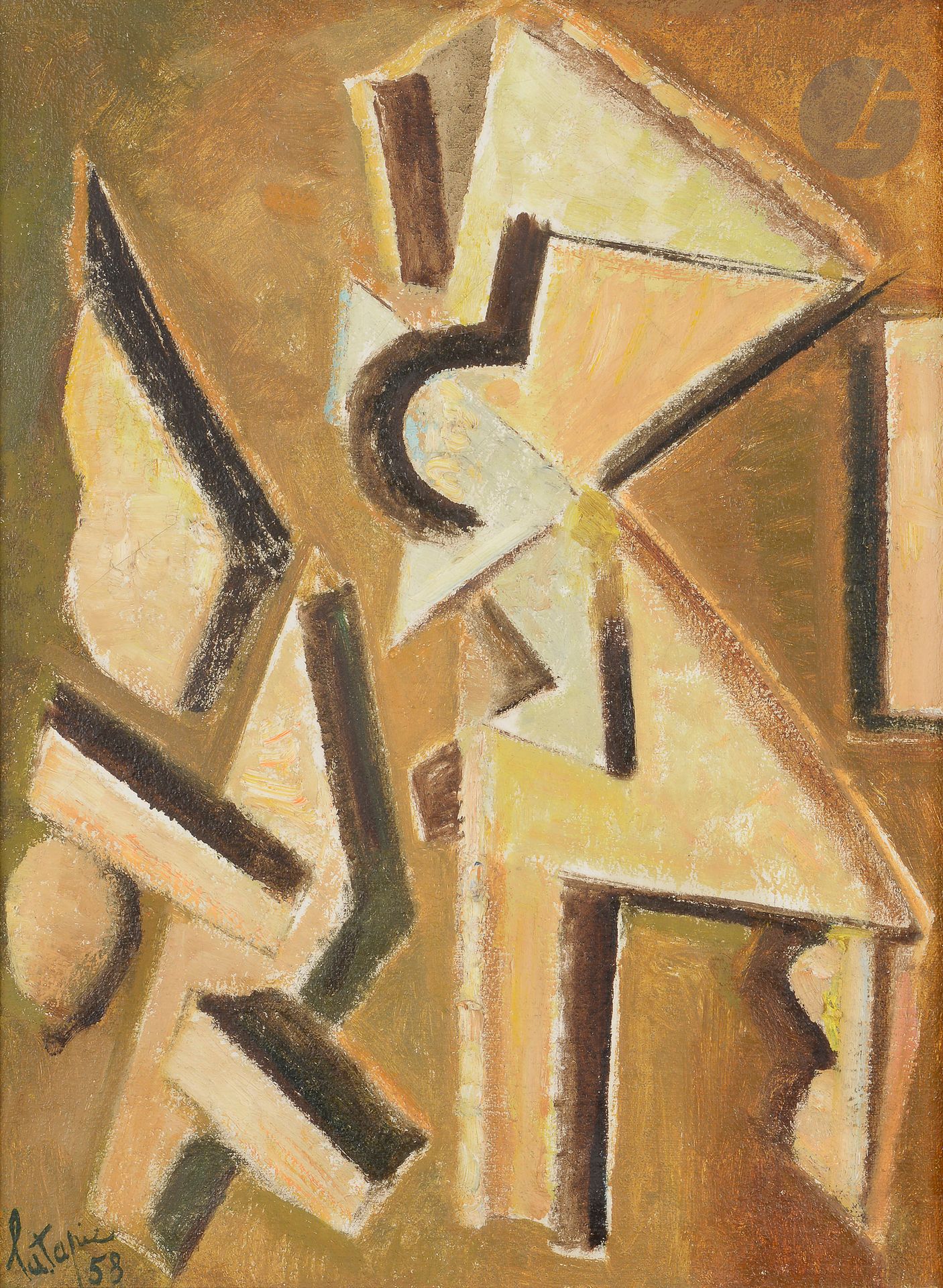 Louis LATAPIE (1891-1972)
Signe roman, 1958
Huile sur toile.
Signée en bas à gauche.
Signée, datée et titrée au dos.
73 x 54 cm