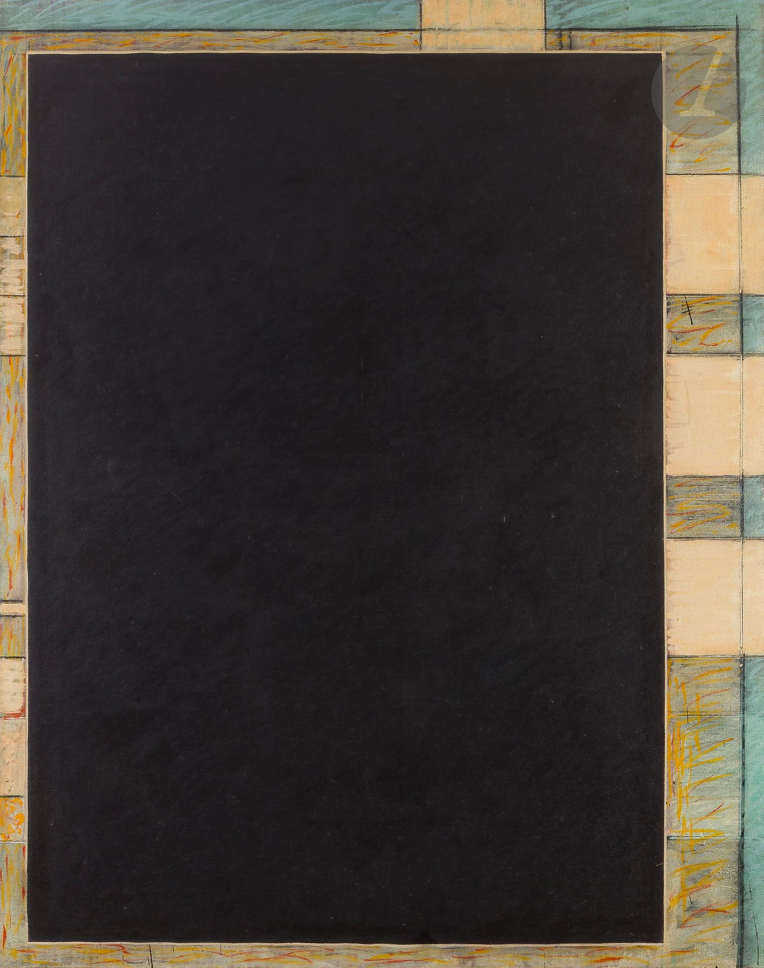 Juhana BLOMSTEDT [finlandais] (1937-2010)
Porte du labyrinthe, 1982
Huile sur toile.
Signée, datée et titrée au dos.
146 x 114 cm