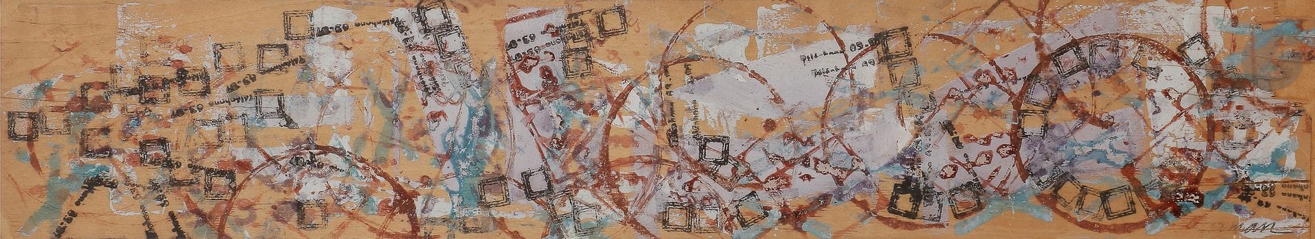 
 Armand FERNANDEZ dit ARMAN (1928-2005)

Téléphone 63-07

Huile et encre sur bois.

Signée en bas à droite.

7,5 x 38,5 cm
