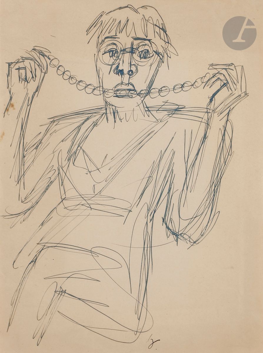Karl HUBBUCH (1891-1979
)Woman with a necklace, circa 1928Ink
.
Monogrammed in foot.
(Folds).
30 x 21 cm




