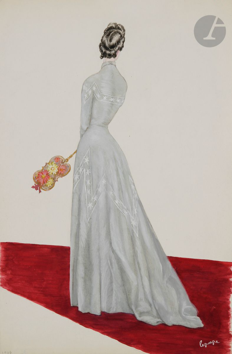 Georges LEPAPE (1887-1971)
La Rêverie - Maquette du papier à lettre Elite - Croquis de mode
21 dessins à l’encre, crayon ou gouache.
Certains signés, d’autres timbrés.
Formats divers.