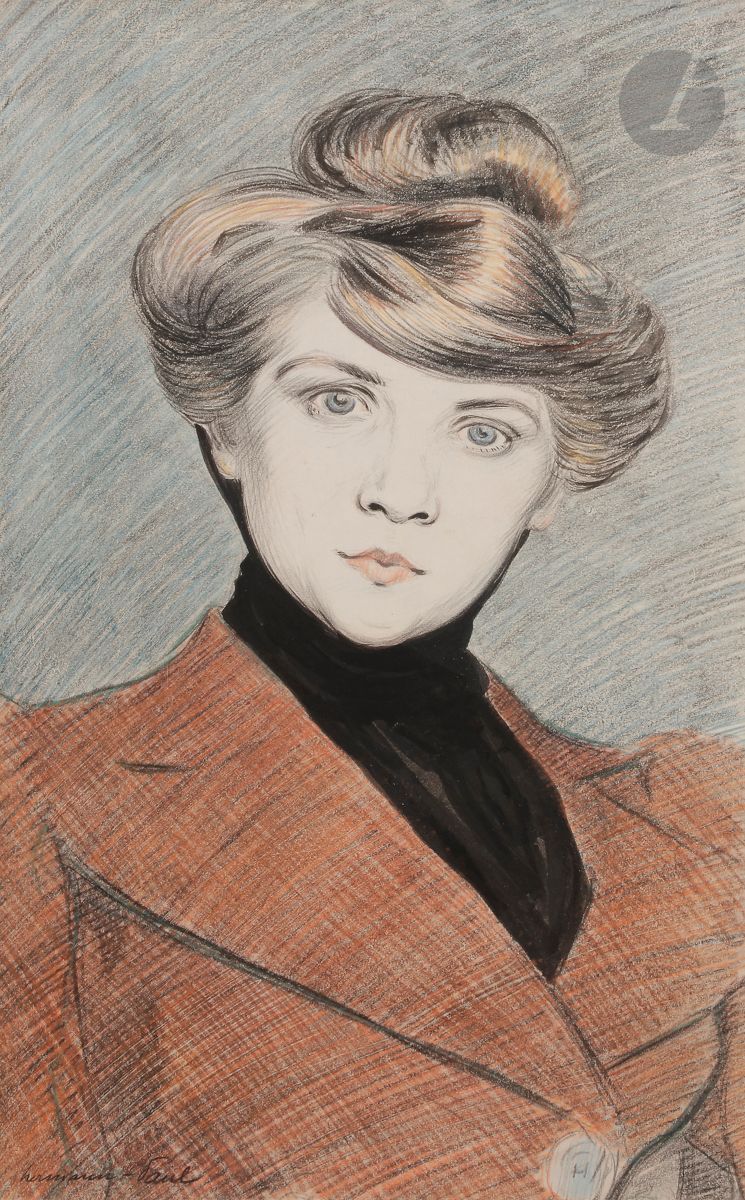 René-Georges Hermann, known as HERMANN-PAUL (1864-1940
)Woman with a bun, ca.
1895-1900Coloured
pencil
and gouache.
Signed lower left.
51 x 32 cmProvenance

: 
Sale Hermann-Paul, Maîtres Lelièvre, Maiche et Paris, Chartres, 23 October 2000, n° 78 (reproduced in the catalogue on the cover and p. 6)



.


