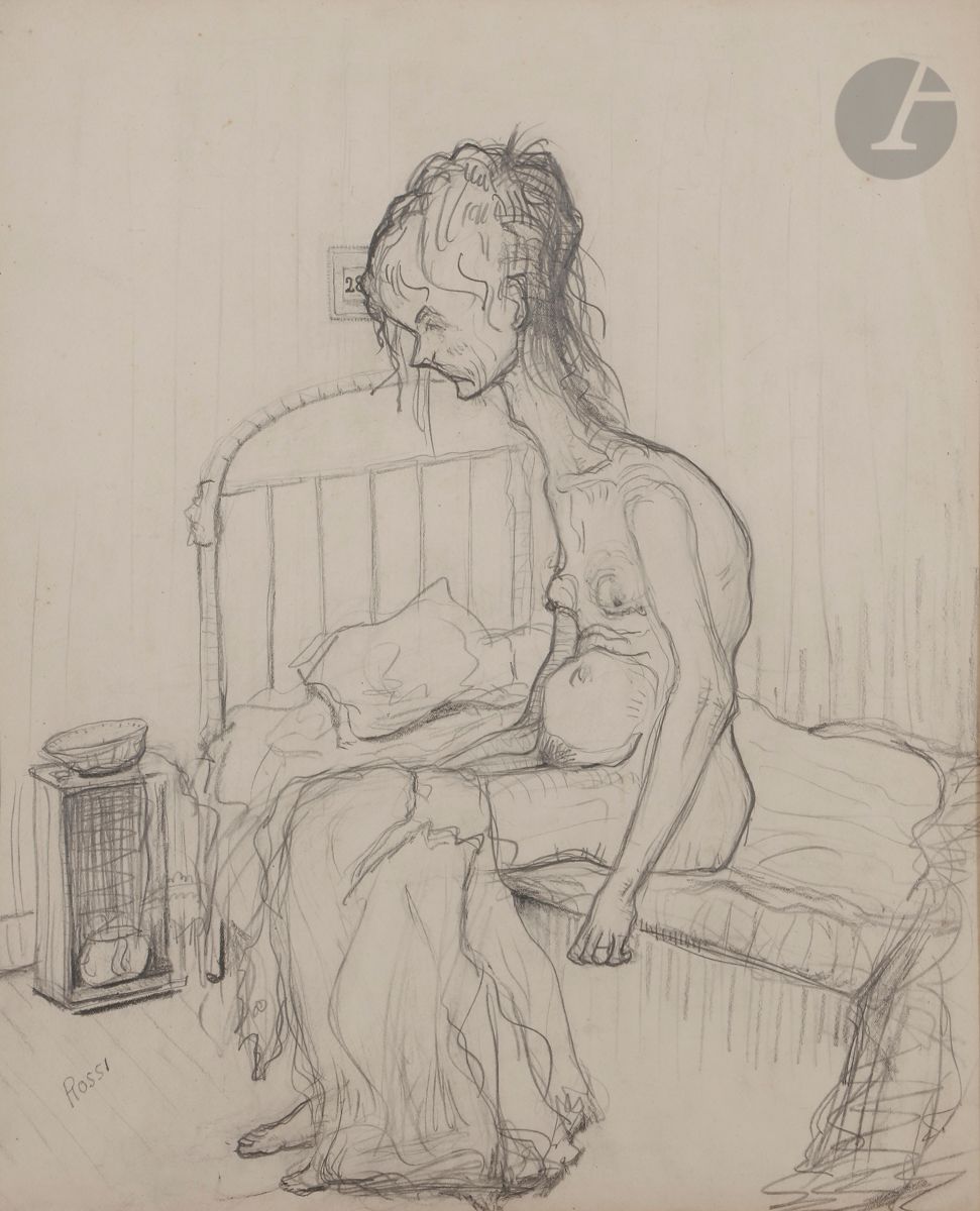 Joseph ROSSI (1892-1930
)Haggard Old
WomanLaden
pencil.

Signed lower left.
48 x 40 cm



