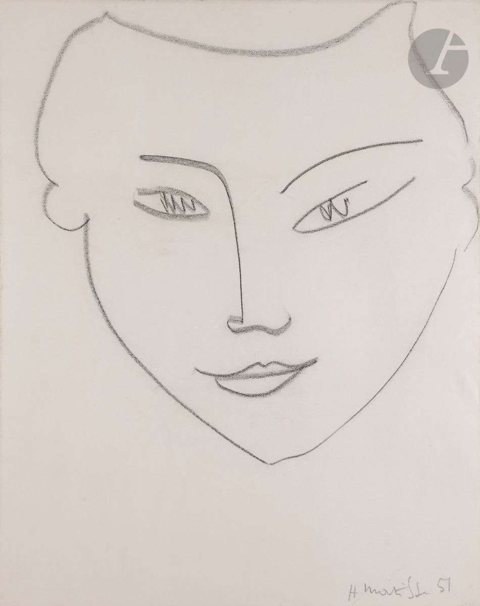 Henri MATISSE (1869-1954)
Visage de femme, 1951
Fusain.
Signé et daté en bas à droite.
53 x 40 cm

Exposition : 
Dessins récents de Henri Matisse, Galerie Maeght, Paris, mai 1952.

Un certificat de Monsieur Georges Matisse sera remis à l’acquéreur.
Nous remercions Monsieur Georges Matisse pour les informations qu’il nous a transmises.