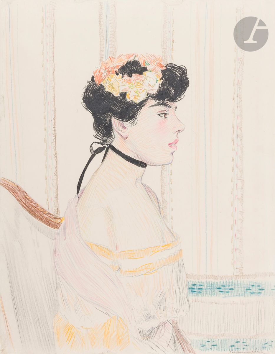 René-Georges Hermann, known as HERMANN-PAUL (1864-1940
)Woman with a Crown of Roses, circa
1900Colored
pencils.

Signed lower right.
(Paper lined).
65 x 51 cmProvenance

: 
Sale Hermann-Paul, Maîtres Lelièvre, Maiche et Paris, Chartres, 23 October 2000, n° 69


.




