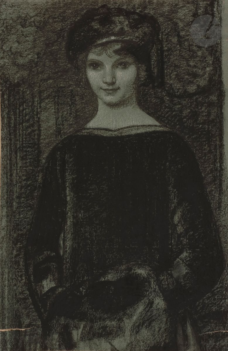 Armand POINT (1860-1932
)Portrait of a young womanFusain
on blue paper.
Unsigned.
(Small tears).
36,5 x 22,5 cm




