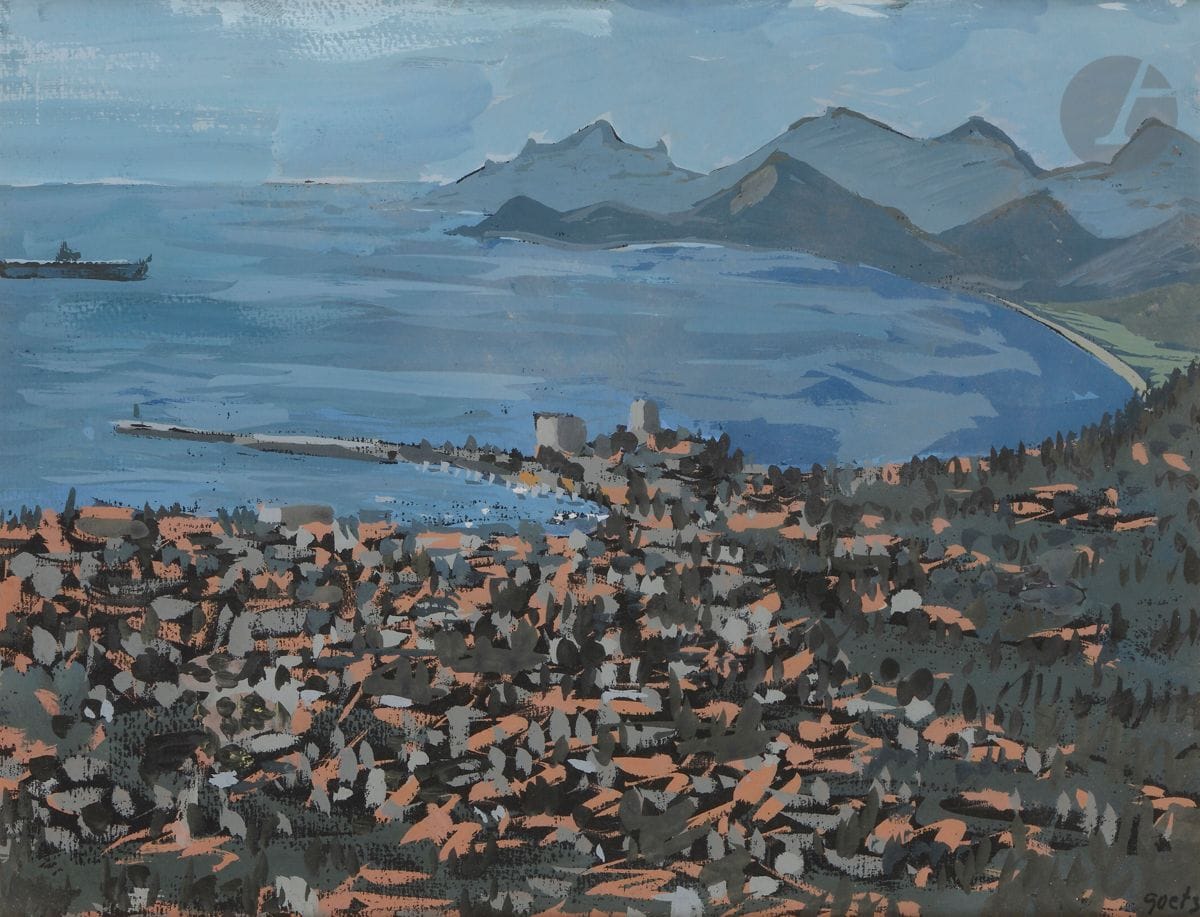 Henri GOETZ (1909-1989)
La Baie de Villefranche sur Mer, 1934
Gouache.
Signée en bas à droite.
24,5 x 31,5 cm

L’œuvre figure au Catalogue Raisonné en ligne : www.henrigoetz.com, additifs 1930-1960, sous le n° 1934 / 1. 

Nous remercions Monsieur Frédéric Nocera pour les informations qu’il nous a transmises.