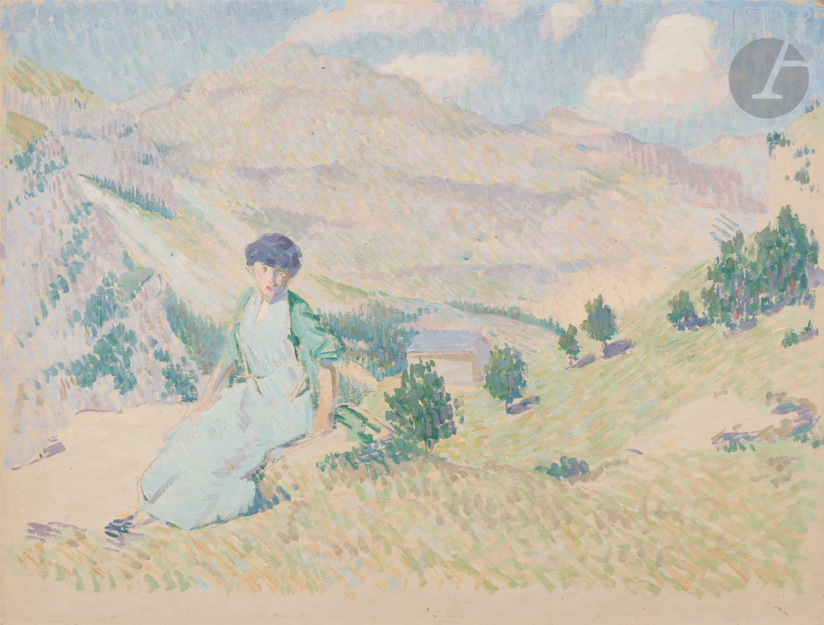 René-Georges Hermann, known as HERMANN-PAUL (1864-1940
)Woman seated in the valleyOil
on paper on pencil lines.
Unsigned.
51 x 68 cmProvenance

: 
Sale Hermann-Paul, Maîtres Lelièvre, Maiche et Paris, Chartres, 23 October 2000, n° 31 (stamp on the back).






