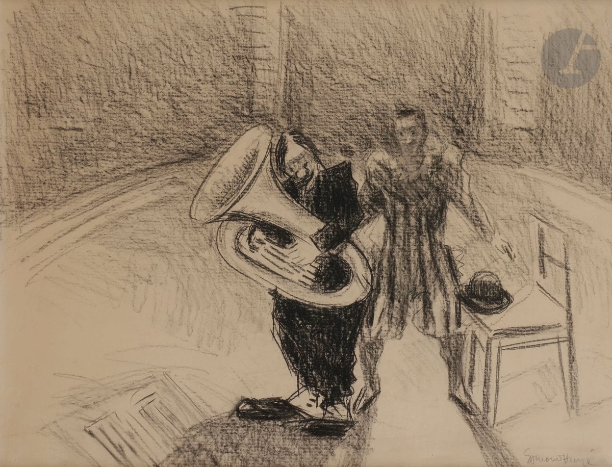 Edmond HEUZE (1884-1967
)The Fratellinis, circus scene
.
Signed lower right.
32 x 42,5 cm



