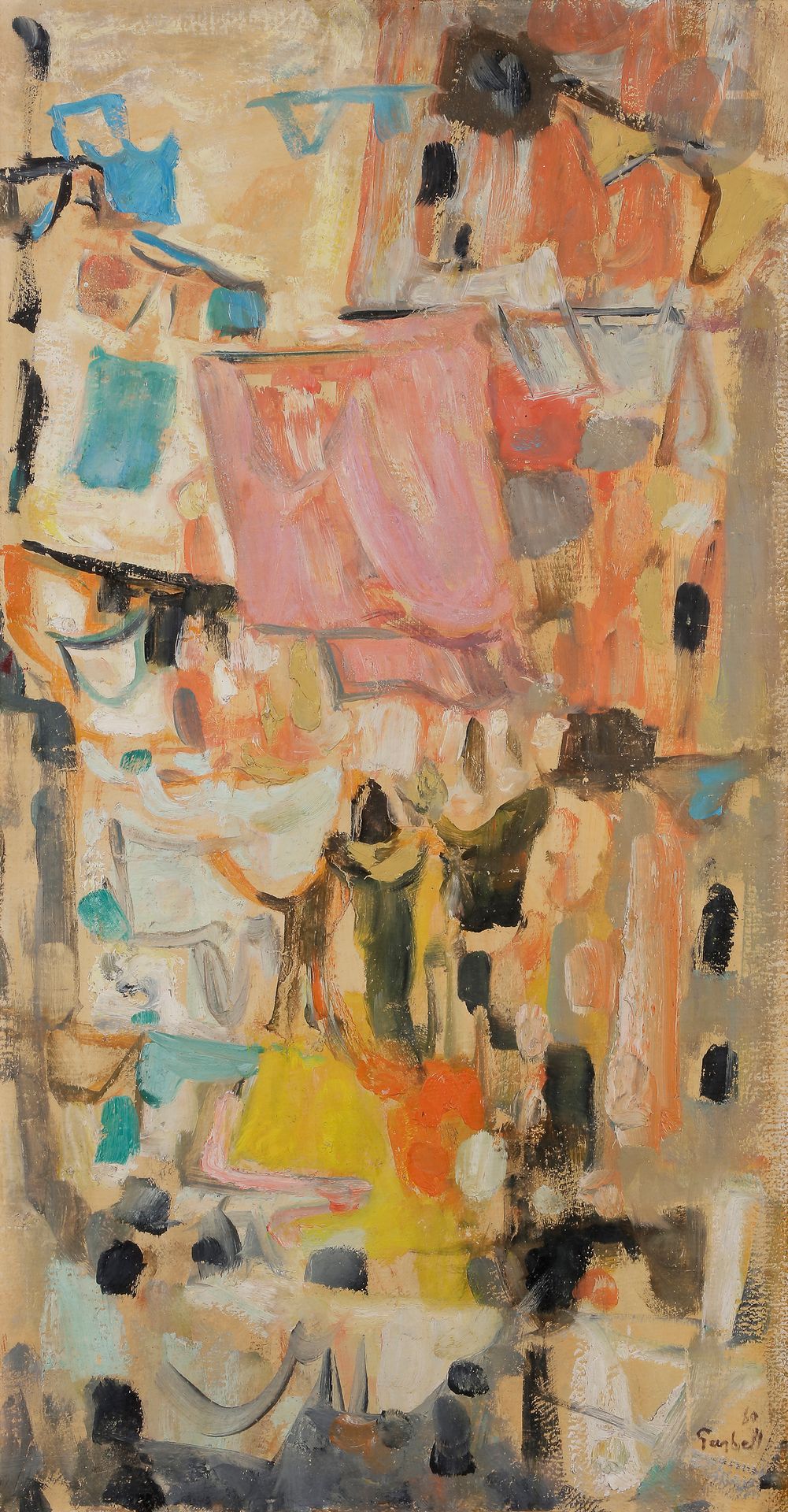 Alexandre Sasha GARBELL (1903-1970)
Rue de Naples, 1960
Huile sur isorel.
Signée et datée en bas à droite.
65 x 35 cm