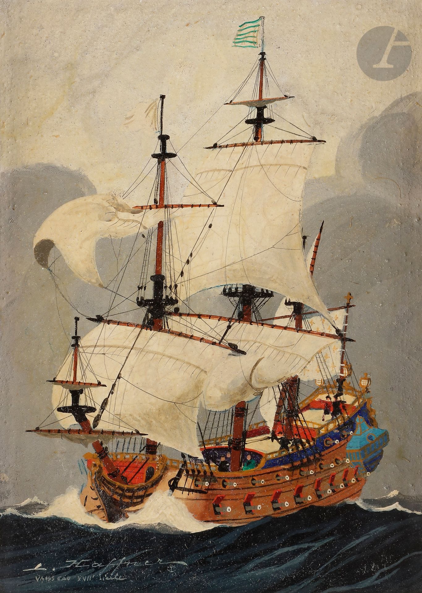 Léon HAFFNER (1881-1972)
Vaisseau XVIIIe siècle - Frégate 1798
2 huiles sur panneau.
Signées et titrées en bas à gauche.
22 x 16 cm chacune