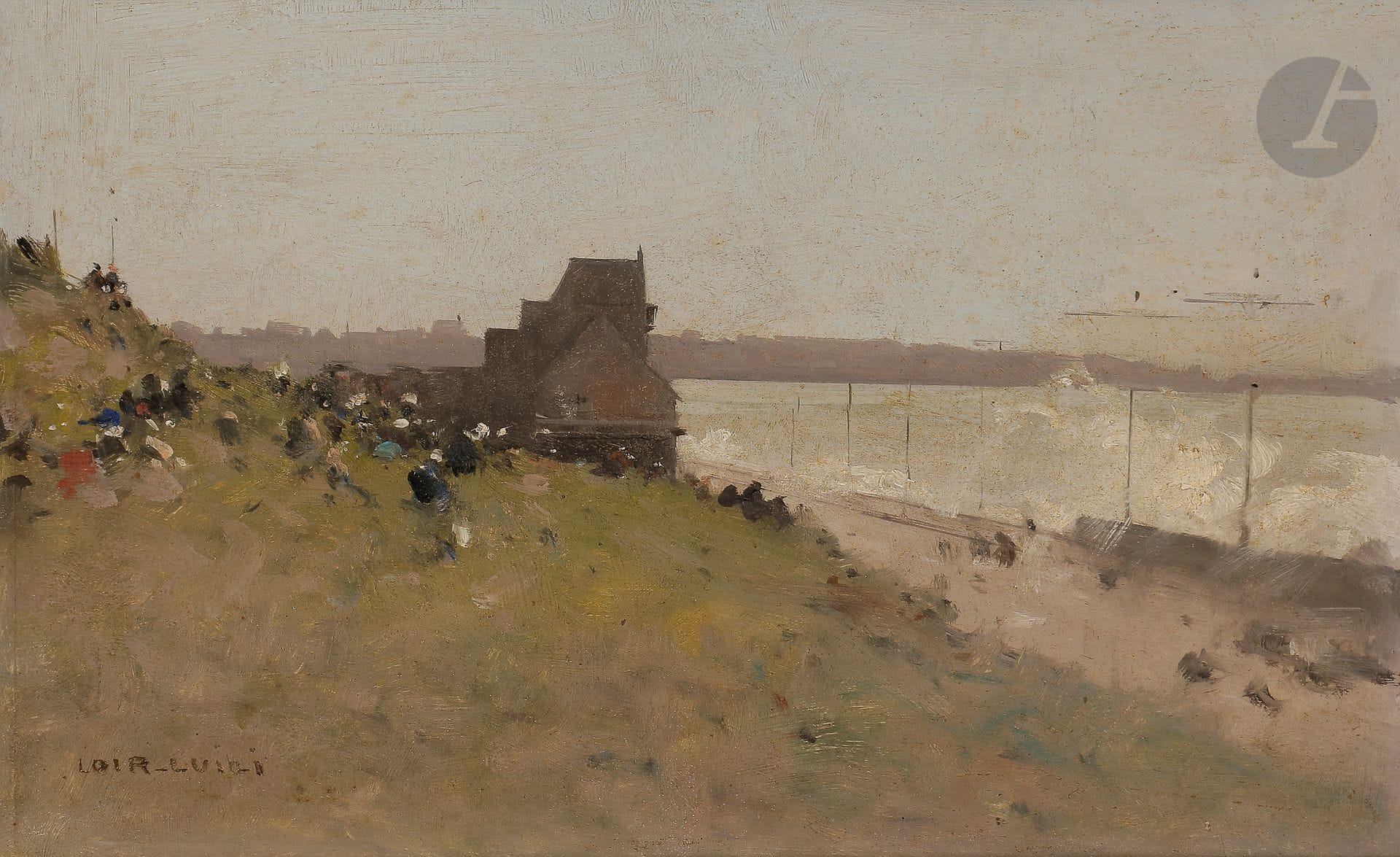Luigi LOIR (1845-1916)
Environs de Boulogne-sur-Mer
Huile sur panneau.
Signée en bas à gauche.
14 x 24 cm