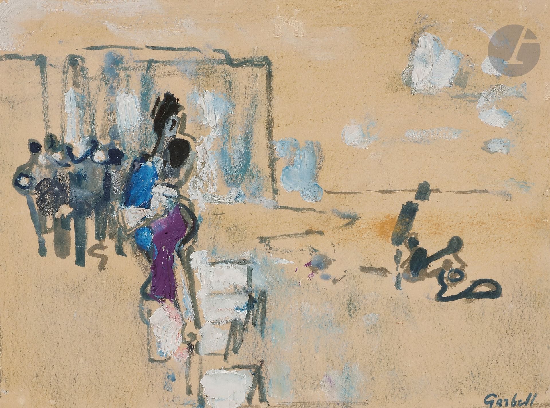 Alexandre Sasha GARBELL (1903-1970)
La Falaise
Huile sur papier monté sur toile.
Signée en bas à droite.
15 x 20 cm