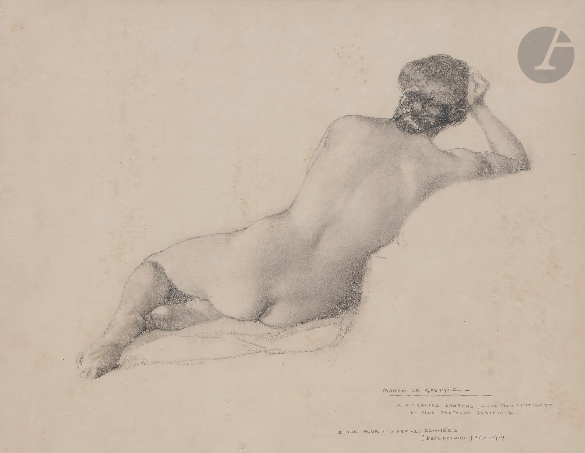 Marco DE GASTYNE (1889-1982
)Study for the Damned Women, 1919
.
Signed, dated, titled and dedicated lower right.
29 x 37,5 cm



