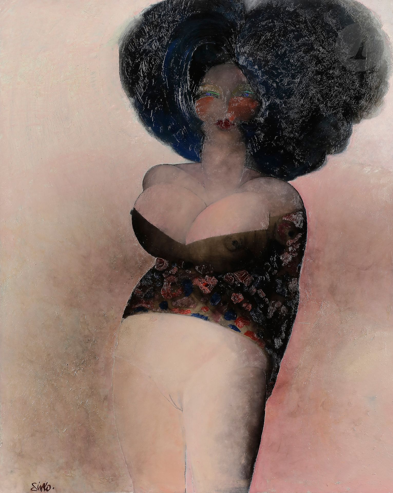 Armand SINKO (1934-2012
)Blue Helmet, 1958Oil
on canvas.
Signed lower left.
Signed, dated and titled on the back on the stretcher.
81 x 65 cmProvenance

: 
Galerie Maurice Garnier, Paris (label on the back)







.