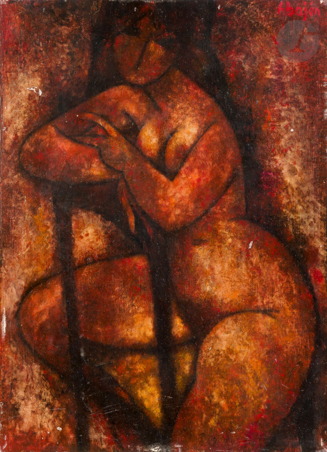 
Francisco BAJEN (1912-2014)



Femme nue à la chaise



Huile sur carton toilé.



Signée en haut à droite.



(Petites usures et petits manques).



46 x 33 cm
