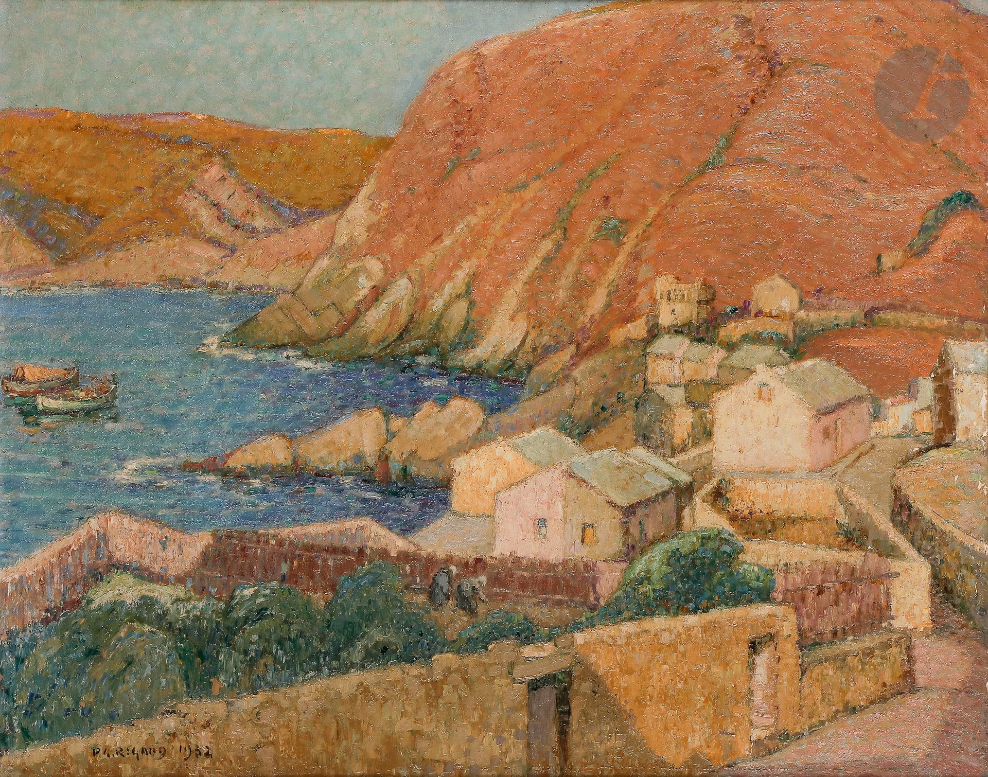 Pierre Gaston RIGAUD (1874-1939)
Pino, Cap-Corse, 1932
Huile sur toile.
Signée et datée en bas à gauche.
Signée et située au dos.
(Petits manques).
65 x 81 cm

Un certificat de Monsieur Jean Rigaud, fils de l'artiste, en date du 1er février 1987 sera remis à l'acquéreur.