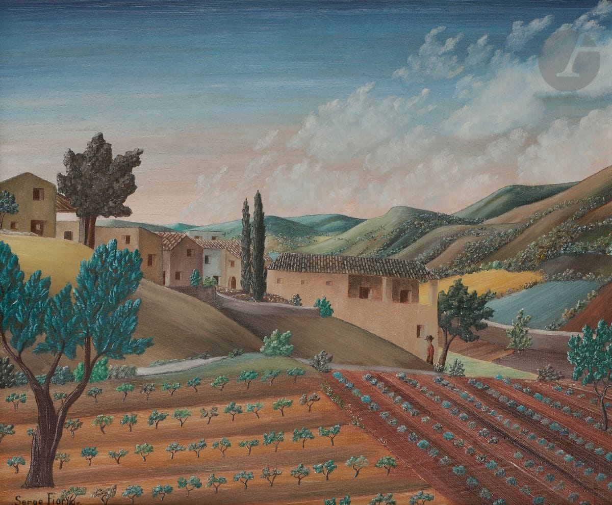 Serge FIORIO (1911-2011)
Paysage aux oliviers
Huile sur toile.
Signée en bas à gauche.
38 x 46 cm

Il me semble que les paysages de Fiorio ne sont pas tant ceux de Taninges et de Haute-Savoie, le pays de sa jeunesse, ou de Haute-Provence, ou du Luberon, que ceux qui entourent la ville de Sienne, et dont les peintres, les Primitifs siennois, ont fait une image du paradis, un cantique de la Création. Claude-Henri Rocquet.

Nous remercions Monsieur André Lombard pour les informations qu’il nous a transmises.
