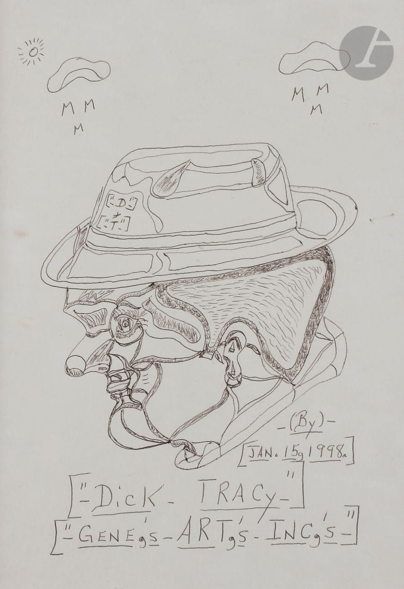 Gene MERRITT (born 1936
)Dick Tracy, 1998Ink
.
Signed at the foot.
30,5 x 23 cmProvenance

:
Judy A Saslow gallery, Chicago (label on the back)






.