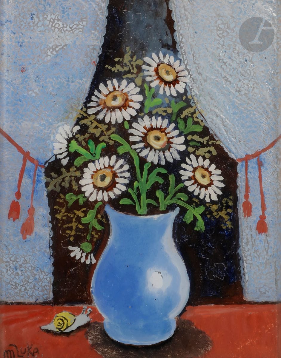Madeleine Kula, known as LUKA (1894-1989
)DaisiesPainting
under glass.
Signed lower left.
25,5 x 20,5 cm



