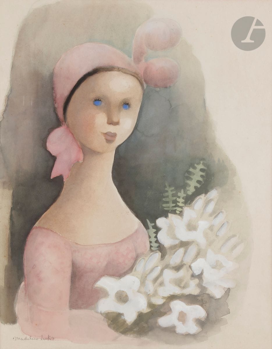 Madeleine Kula, known as LUKA (1894-1989
)Young girl with a pink bonnetWatercolour
.
Signed lower left.
52 x 40 cm



