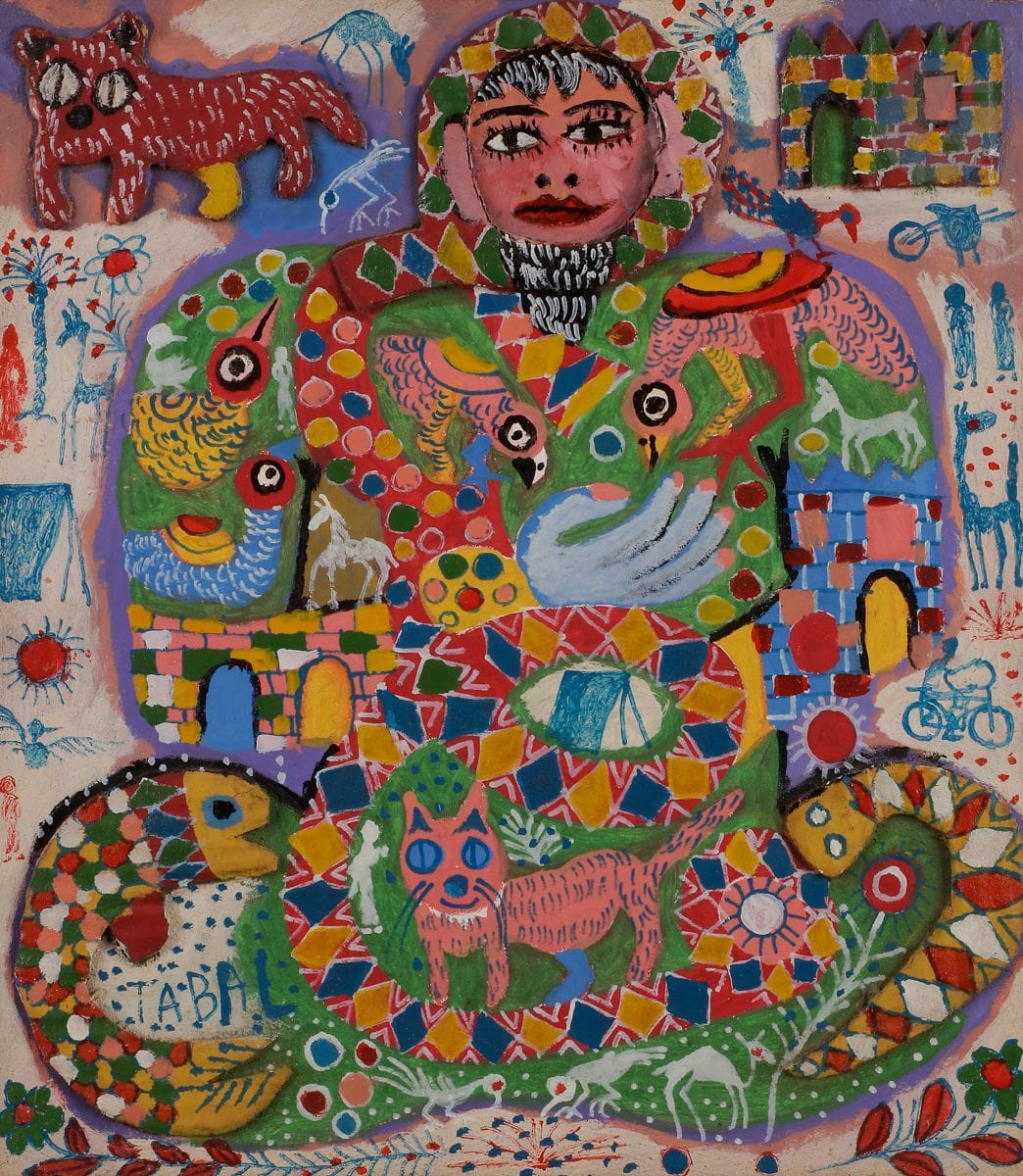 Mohamed TABAL (né en 1959)
Portrait de femme
Technique mixte sur isorel.
Signée en bas à gauche.
39,5 x 34,7 cm
