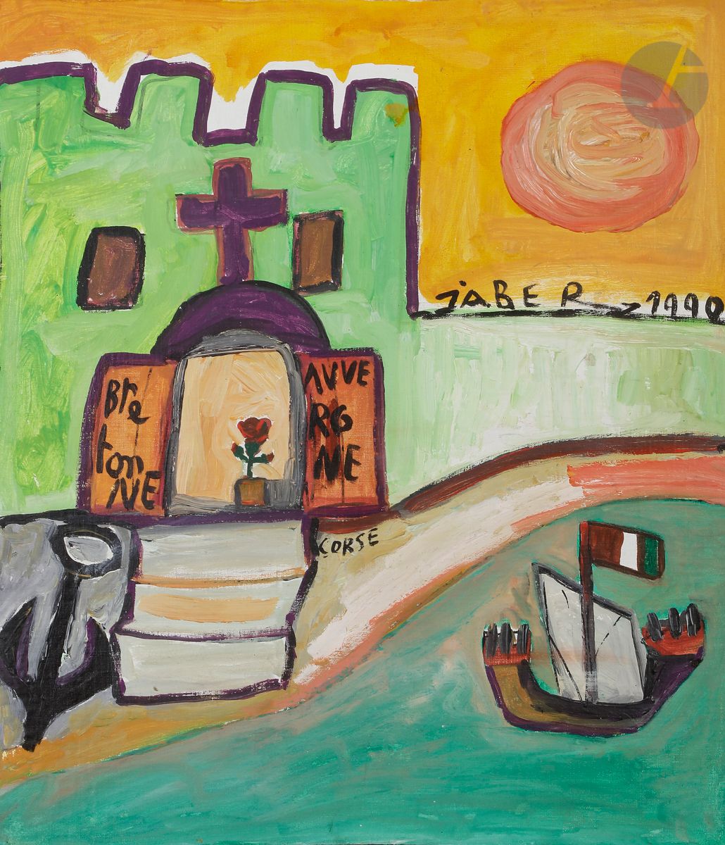 JABER (né en 1938)
Bretonne, Auvergne, Corse, 1990
Huile sur toile marouflée sur panneau.
Signée et datée dans la composition.
58,5 x 52 cm