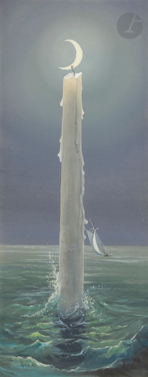 *Enrico D’ASSIA (1927-2000)
Il Faro, 1963
Gouache sur carton.
Signée et datée en bas à gauche.
33 x 12 cm

Provenance :
Galleria d’Arte Galatea, Turin (étiquette au dos). Acquis en 1964 par l’actuel propriétaire auprès de cette dernière.