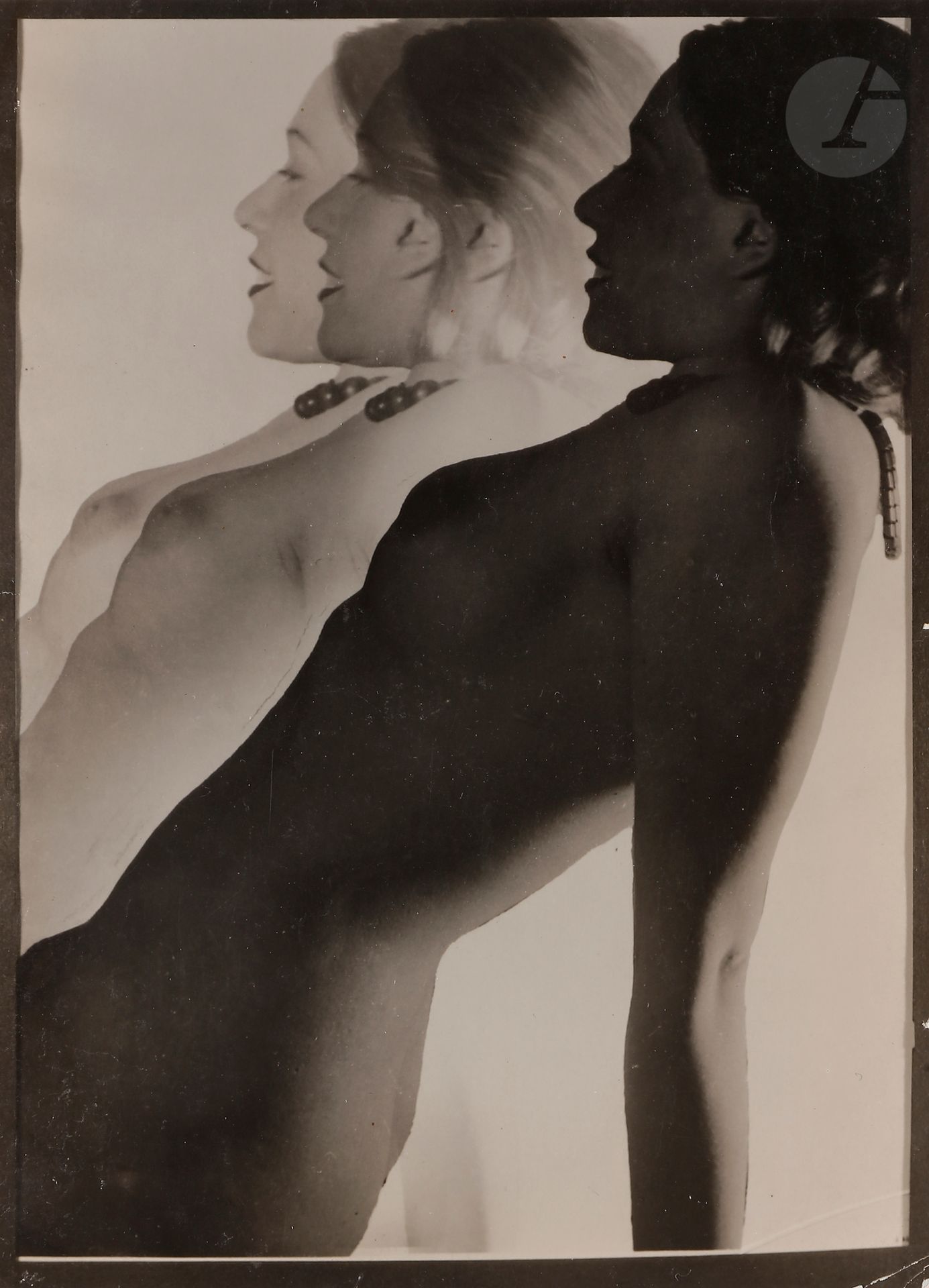 *Heinz Hajek-Halke (1898-1983)
Sans titre [nu en triple exposition], 1930.
Épreuve argentique d’époque. Tampon d’archive « HHH - Inventar », date et numéros de référence au verso.
13,5 x 10 cm

Heinz Hajek-Halke (1898-1983)
Untitled [triple exposure nude], 1930.
Vintage gelatin silver print. Archive stamp and date on verso.
13.5 x 10 cm