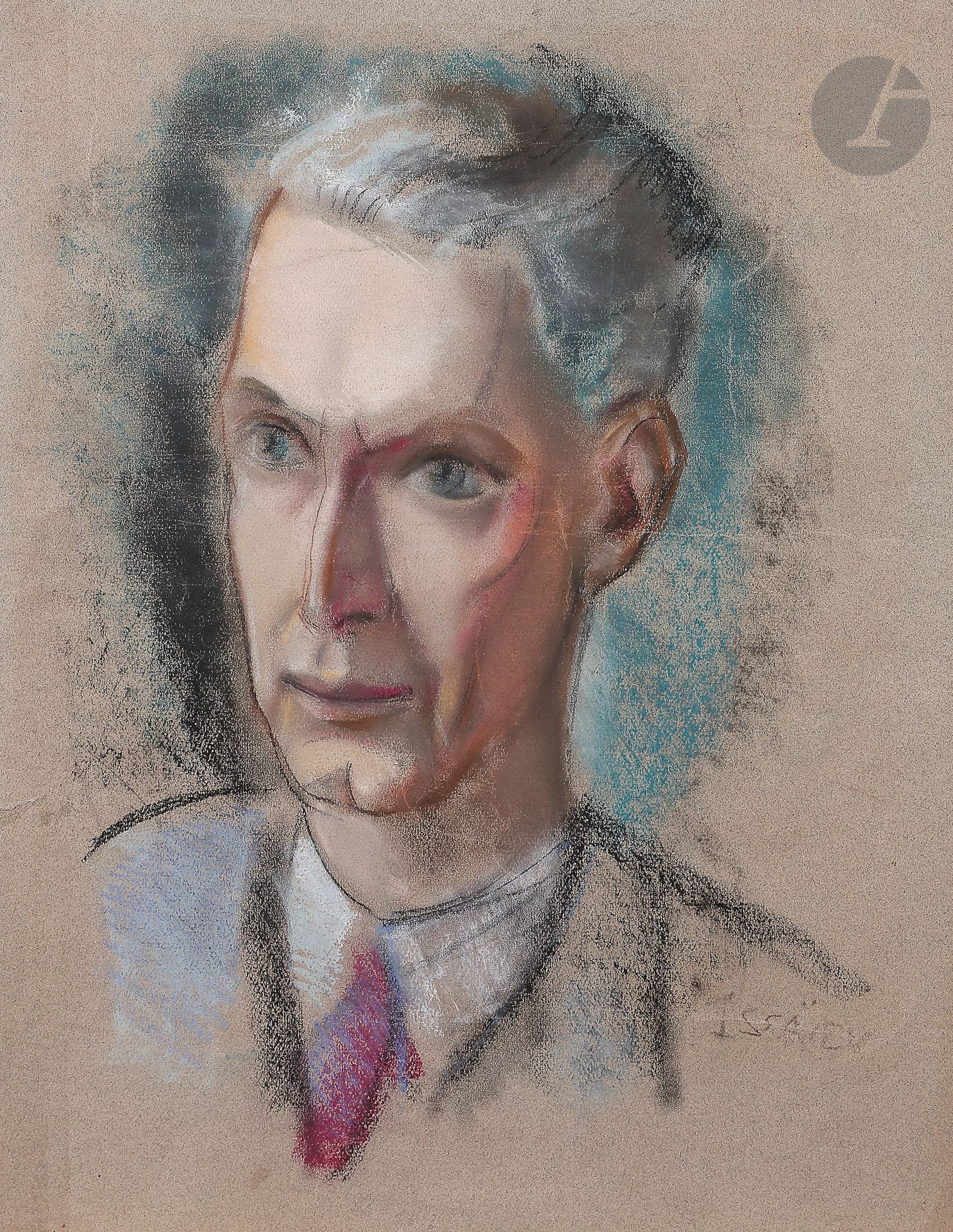 Nicolas Alexandrovitch ISSAIEV (1891-1977) 
Portrait d’homme
Pastel.
Signé en bas à droite.
Étude de femme au dos.
(Petite déchirure en marge).
51,5 x 41 cm

Николай Александрович ИСАЕВ (1891-1977) 
Мужской портрет
Бумага, пастель.
Подпись внизу справа.
На обороте этюд женщины.
(маленькие надрывы по краям).
51,5 х 41 см