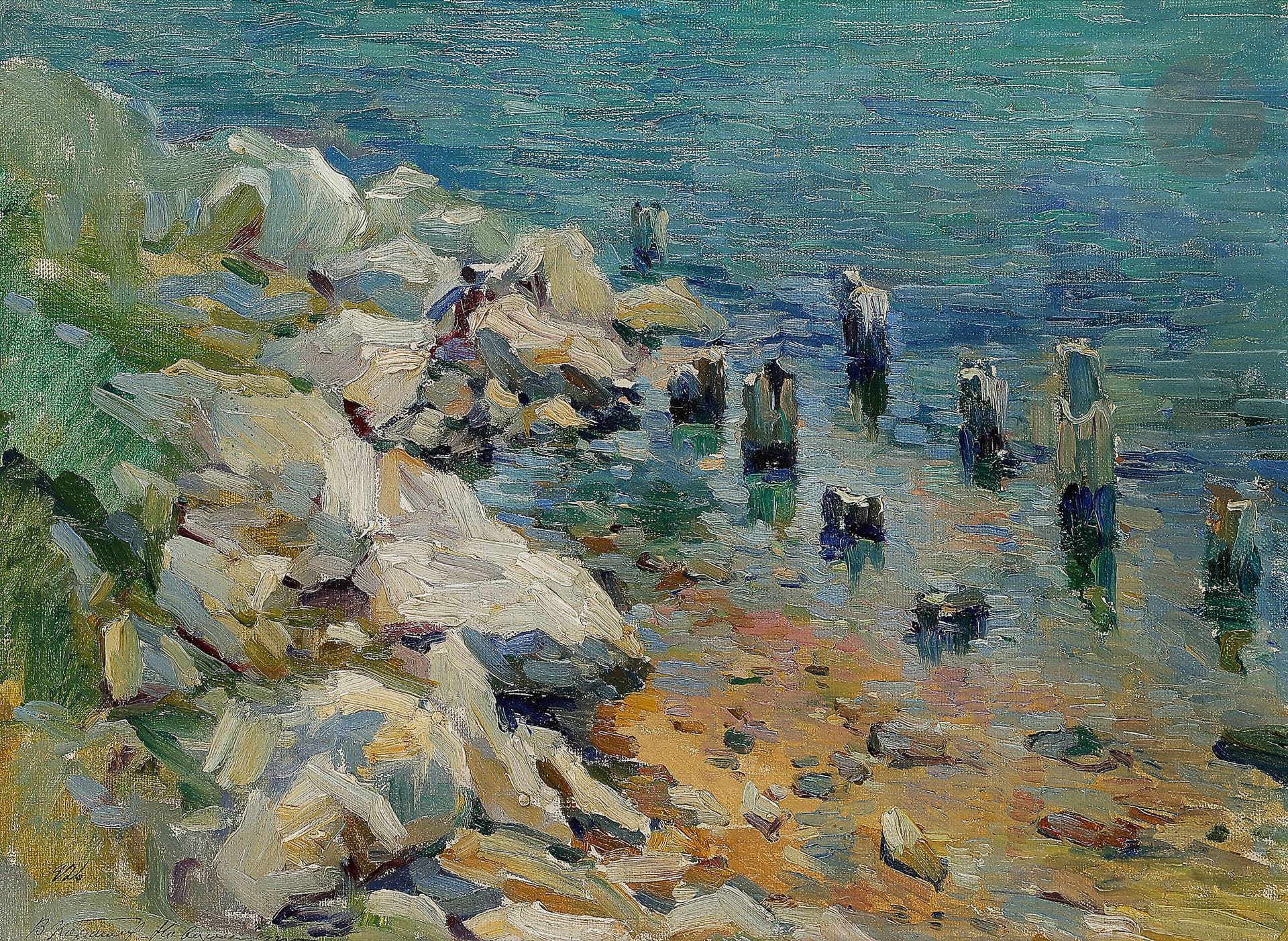 Vyacheslav Fedorovich KORENEV-NOVOROSSISIKIY (1868-1928
)The Black Sea at Varna, 1926Oil
on board.
Signed located on the back.
30 x 40 cmВячеслав

Федорович КОРЕНЕВ-НОВОРОССИЙСКИЙ (1868-1928
)Берег Черного моря около Варны. 1926Картон
, масло.
Подпись с датой внизу слева.
40 х 30 см









