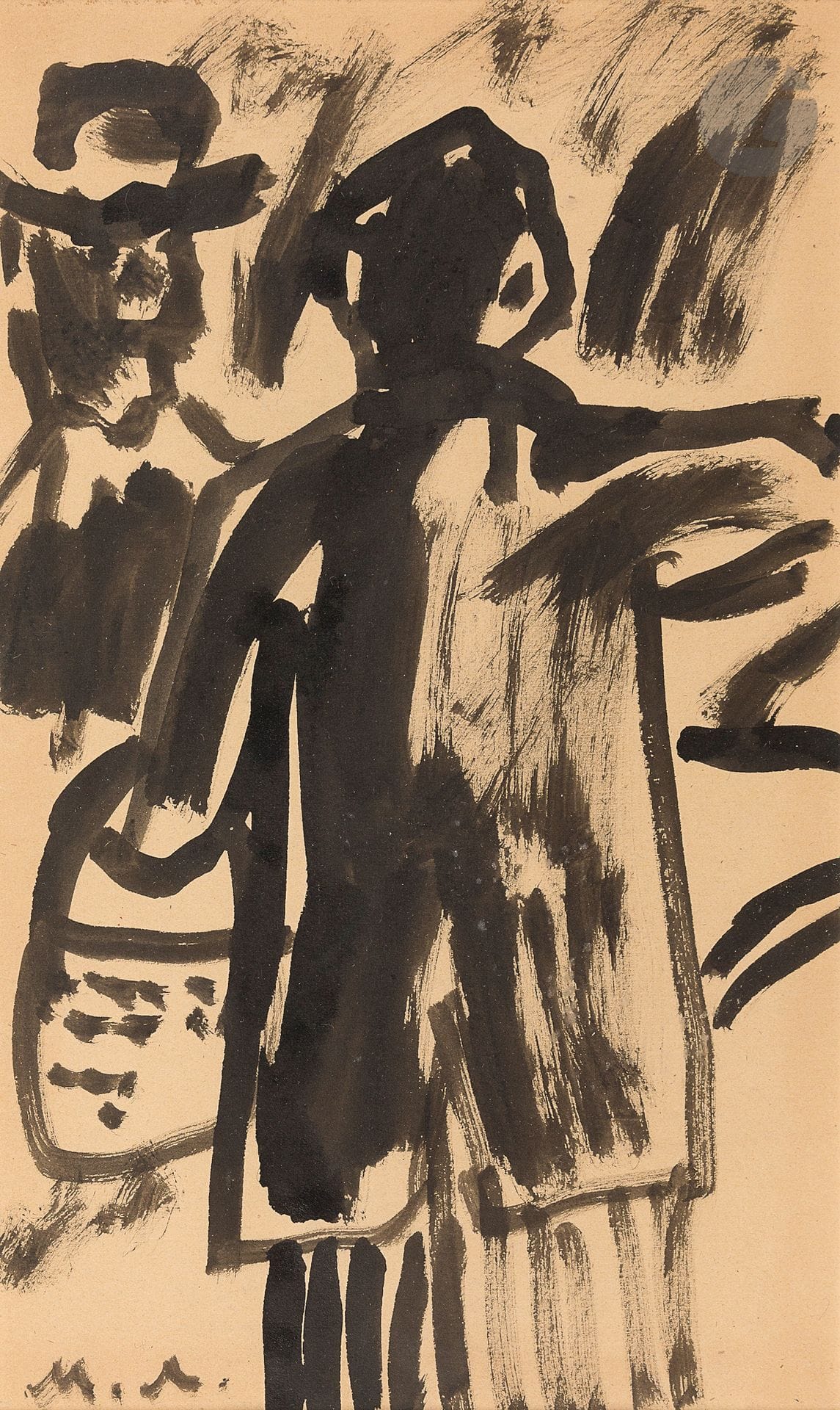 Mikhail Sergeyevich LARIONOV (1881-1964
)Woman with a BasketEncre
.
Monogrammed lower left.
23 x 14.5 cmМихаил

Сергеевич ЛАРИОНОВ (1881-1964
)Женщина с корзиной.
Бумага, чернила.
Монограмма внизу справа.
23 х 14.5 см









