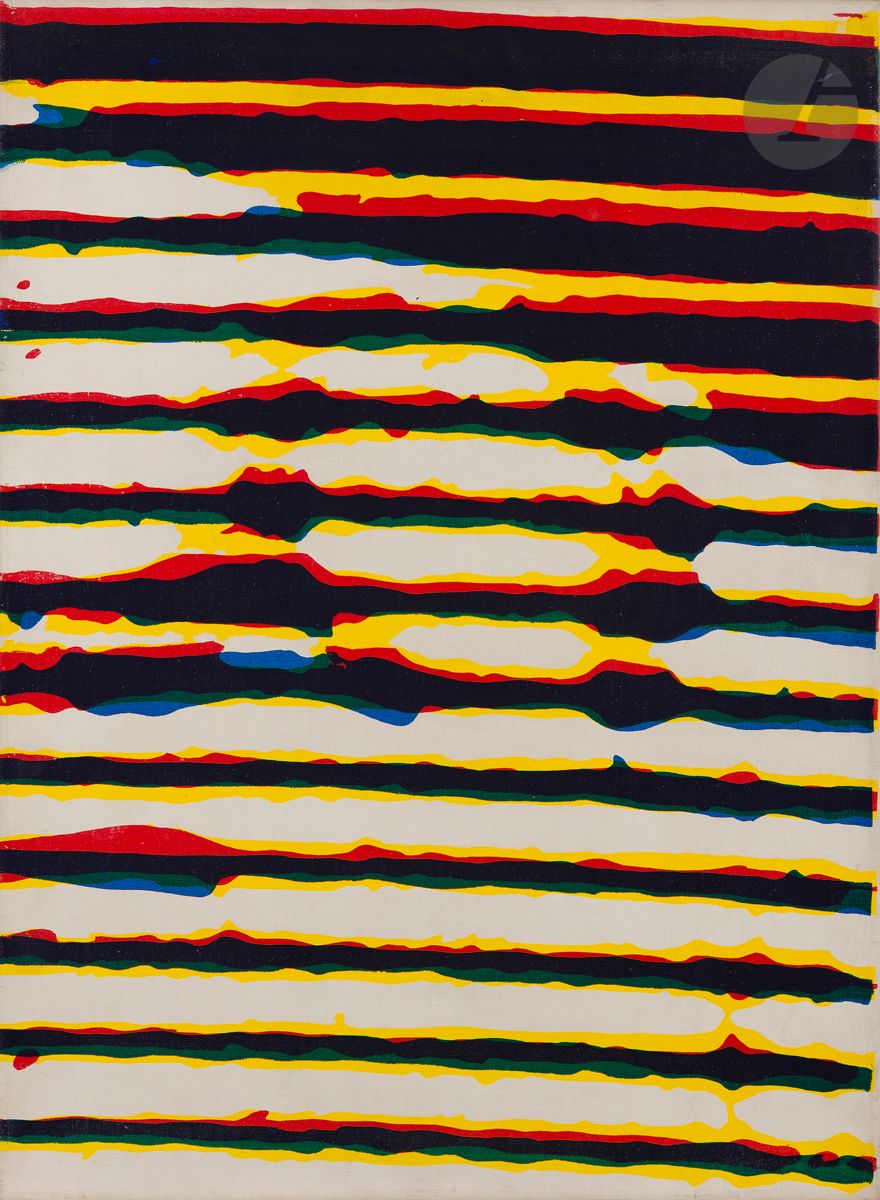 Alain JACQUET (1939-2008)
Jeune Fille Couchée (détail), 1967.
Sérigraphie sur toile.
Signée et datée au dos.
75 x 55 cm

Provenance : 
- Galerie M. E. Thelen, Sarrebrücker (étiquette au dos avec un titre erroné).
- Galerie Hervé Lourdel, Paris.
- Collection particulière, région parisienne. Acquis directement auprès de cette dernière.