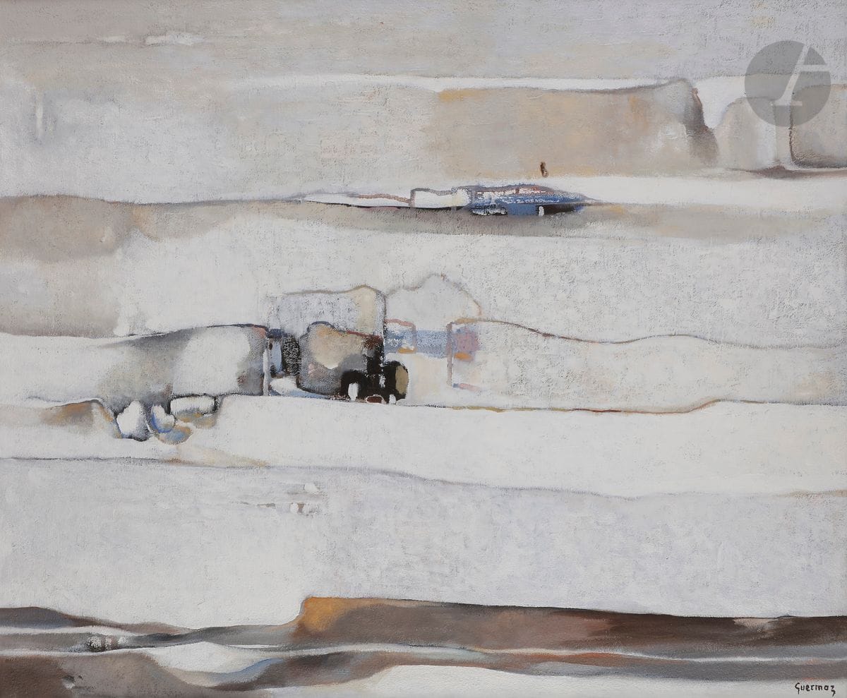Abdelkader GUERMAZ [algérien] (1919-1996)
Le Vallon, 1975
Huile sur toile.
Signée en bas à droite.
Signée, datée et titrée au dos.
60 x 73 cm

Provenance : 
- Galerie Entremonde, Paris.
- Collection privée, acquis en 1975 auprès de cette dernière.

L'œuvre figure au Catalogue Raisonné en ligne de l'Œuvre d'Abdelkader Guermaz sous le n° 0738.