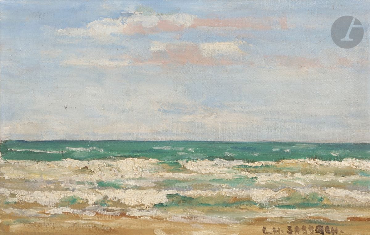 Georges SABBAGH [égyptien] (1887-1951)
Bord de mer
Huile sur toile.
Signée en bas à droite.
17,5 x 26,5 cm