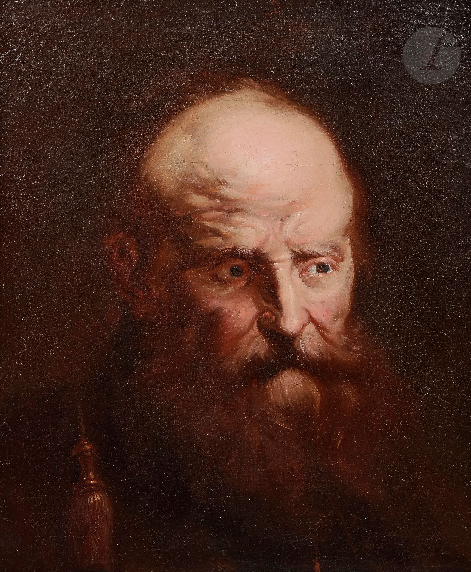 Dans le gout de NOGARI
Tête d’homme barbu
Toile.
44 x 37 cm
Restaurations anciennes.
