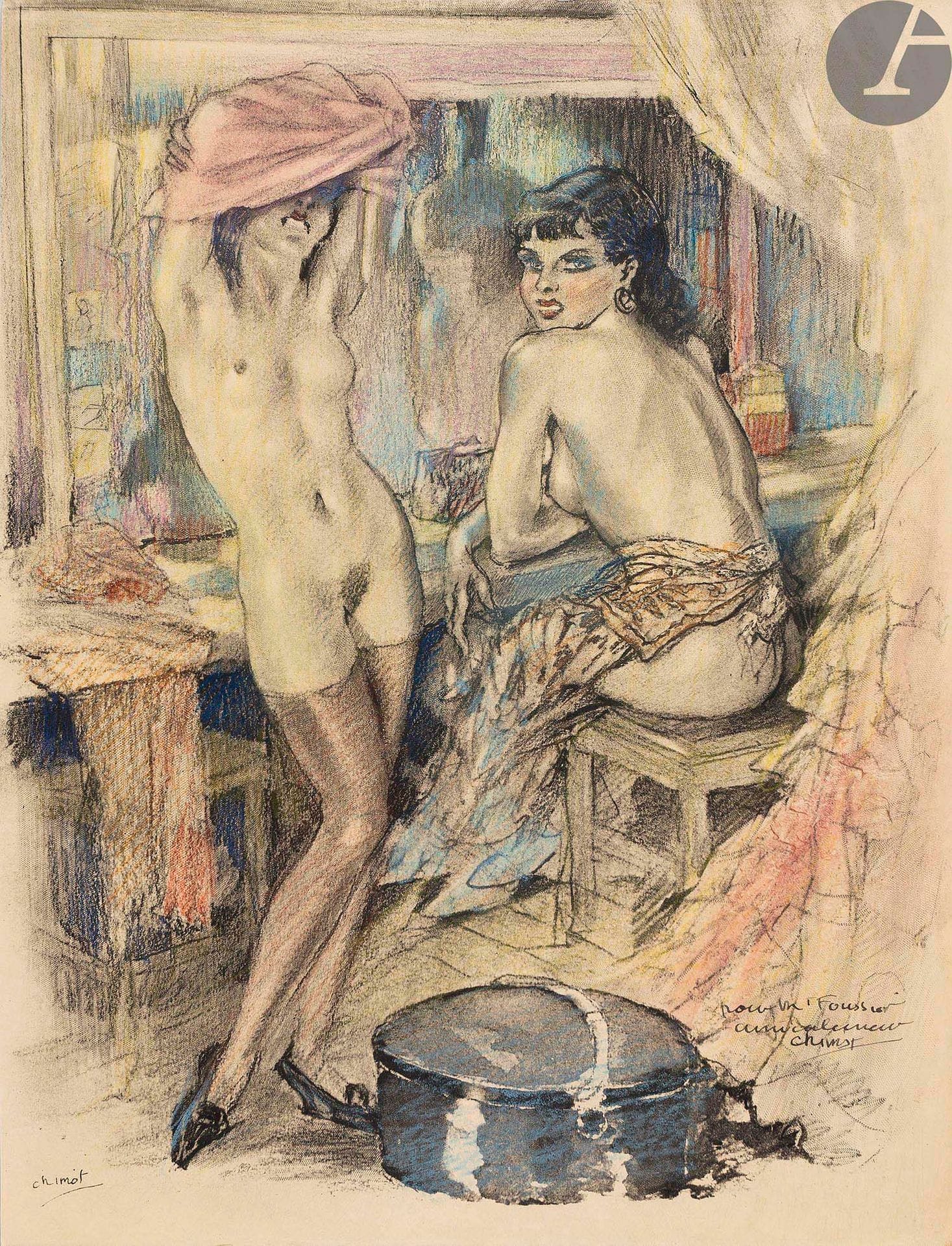 ARTISTS OF THE BOOK (Les).
Paris : Henry Babou, 1928-1933. - 24 volumes in-4, leaves, filled covers.

Complete collection of this magazine, each issue of which is devoted to an illustrator, and contains a study, a preface letter in facsimile of the author's handwriting, a portrait, a bibliography as well as several hors-texts.
The artists presented are: Carlègle, Charles Martin, Hémard, Laboureur, Hermann Paul, Brissaud, Méheut, Sauvage, Dignimont, Perrichon, Barbier, Lobel-Riche, Marty, Belot, Brouet, Siméon, Berthold-Mahn, Vertès, Louis Morin, Bonnard, Chimot, Legrand, Paul Jouve and Touchet.

Numbered copies on white vellum paper, except for the issue devoted to Chimot (20) which is on japon nacré, abundantly filled with the following items:
1 - CARLÈGLE : publication prospectus for Le Malheureux petit voyage by Gabriel Soulages, illustrated by Carlègle - invitation for the exhibition-sale of the artist's works at the Malesherbes gallery in January 1938 - colour illustration by Carlègle on vellum for the fiftieth anniversary of the Association Amicale des Anciens Élèves de l'École Centrale - prospectus for La Guerre du feu by Rosny aîné - 4 colour illustrations from a volume illustrated by the artist - 12 pages devoted to Carlègle, taken from Art et Décoration.
2 - CHARLES MARTIN: ORIGINAL DRAWING BY CHARLES MARTIN, unsigned, for an ex-libris, apparently intended for George Rheims according to a pencil note - various illustrations from books or advertisements.
3 - HÉMARD: ORIGINAL SIGNED DRAWING by Joseph Hémard of the bookplate made for Georges Foussier - printed version of this bookplate enhanced with gouache - 8 bookplates illustrated by Hémard - illustrated dedication by the artist, addressed to G. Foussier - a LARGE ORIGINAL DRAWING SIGNED BY THE ARTIST dedicated to Mr. Foussier - 5 L.A.S. from Joseph Hémard from 1953 and 1958 - various illustrations - illustrated endpaper by Hémard for La Fête à Coqueville (1942) - front cover and back cover for La Guerre des boutons by Louis Pergaud (1927) - 2 publication flyers for Boileau's Satire contre les femmes (1927) and La Fontaine's Fables.
4 - LABOUREUR: suite on vellum for Hélène et Touglas by Jean Giraudoux - photograph of the bust of Laboureur by Chana Orloff, taken from Feuillets d'art - engraving La Tonnelle rustique, final state on vellum - invitation for 2 persons for the inauguration of the Laboureur exhibition at the Bibliothèque nationale on March 19, 1954 - text by Laboureur Thomas Rowlandson and France taken from Feuillets d'art, accompanied by two black reproductions of Rowlandson's works.
5 - HERMANN PAUL : L.A.S. from the artist, 1 1/2 page in-12 - illustrated score by Hermann-Paul, Chant des Croix de Feu et des Volontaires Nationaux, 1935, 2 ff. in-4 - one colour illustration from a book.
6 - BRISSAUD: a sheet of pencil and color sketches - a color drawing entitled La Petite fille 1830 (1912) - various illustrations from books and advertisements including 3 on japon from the Gazette du bon ton - publication prospectus for Alcindor by René Boylesve.
7 - MATHURIN MÉHEUT: various illustrations - invitation to the opening of the Méheut exhibition at the Galerie des orfèvres on January 20, 1981 - front cover and back cover for Loti's Mon frère Yves - brochure for the Henry Babou publishing house.
8 - SYLVAIN SAUVAGE: ORIGINAL DRAWING SIGNED on tracing paper - card from the publisher Léon Ullmann - Jean E. Bersier's booklet on Sylvain Sauvage, signed by the artist to M. Foussier - prospectus for Le Petit Pierre by Anatole France - cover, plates and spine, for Les Sept femmes de la barbe bleue by Anatole France and Triomphe de la mort by Gabriele d'Annunzio.
9 - DIGNIMONT: various plates extracted from works illustrated by the artist - catalogue of the Dignimont exhibition at the Chrétien bookshop in June 2000
.

10 - GEORGE BARBIER: various illustrations from books or magazines, one of which is enriched with a dedication by the artist to Georges Lepape, accompanied by an ORIGINAL DRAWING - covers (first plate and back) for Le Roman de la momie by Théophile Gautier, La Pécheresse, La Double maîtresse and Les Rencontres de Monsieur de Bréot by Henri de Régnier.
11 - LOBEL-RICHE: dedication by the artist to Georges Foussier, accompanied by an original signed drawing - greeting card for 1918, illustrated with an original etching by Lobel-Riche - erotic engraving dedicated in pencil to Georges Foussier - various book illustrations - invitation, catalogue and flyer for the Lobel-Riche exhibition at the Galerie Doucet in April 1951.
12 - MARTY: greeting card printed in 200 copies - catalogue of the Marty exhibition held at the Galerie du Luxembourg in November 1975 and January 1976 - brochure for the Piazza edition of the Works of Alfred de Musset - invitation to the opening of the exhibition of the works of Alfred de Musset.

















