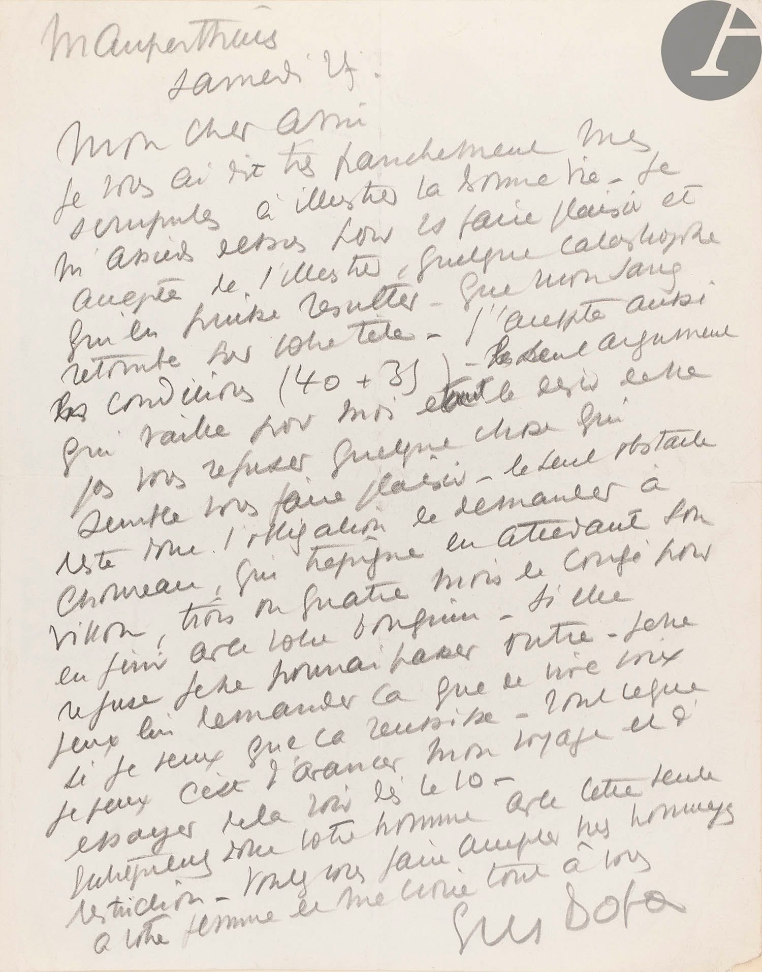 BOFA (Gus).
Chez les toubibs.
Paris : La Renaissance du livre, [1917]. — In-4, 345 x 272 : 62 pp., (1 f.), 3 planches sur 2 ff., couverture illustrée. Bradel demi-toile grenat, dos lisse, tête dorée, non rogné, couverture conservée (M. Magdelaine).

Édition originale de cet album autobiographique.

Selon Emmanuel Pollaud-Dulian, cet ouvrage « justifie la réputation de Bofa » ; il est « la protestation spontanée d’un combattant contre les errements de la médecine militaire » (E. Pollaud-Dulian, Gus Bofa l’enchanteur désenchanté, p. 14). L’album comprend 70 compositions en noir et 4 en couleurs hors texte. Certains de ces dessins parurent une première fois en mars 1917 dans le journal satirique La Baïonnette.

Exemplaire que Jacques Crépineau fit enrichir des pièces suivantes :
- Dessin original signé de Gus Bofa, à l’encre de Chine, légendé : « Ce n’est pas ce que vous croyez mon capitaine, c’est seulement que je suis l’invalide à la gueule de bois… »
- Feuillets du journal La Baïonnette de mars 1917 contenant les premières illustrations parues de Chez les toubibs.
- L.A.S. de Gus Bofa, une page in-4, écrite au crayon gras, adressée à Jean Galtier-Boissière, à propos de l’illustration de l’ouvrage de celui-ci intitulé La Bonne vie.
- Brochure sur Gus Bofa par Fernand Fleuret.
- Article de Claude Roger-Marx intitulé Le Rire jaune de Gus Bofa.

Toutes ces pièces sont collées ou montées dans l’exemplaire.
Déchirures et brunissures à la couverture.
