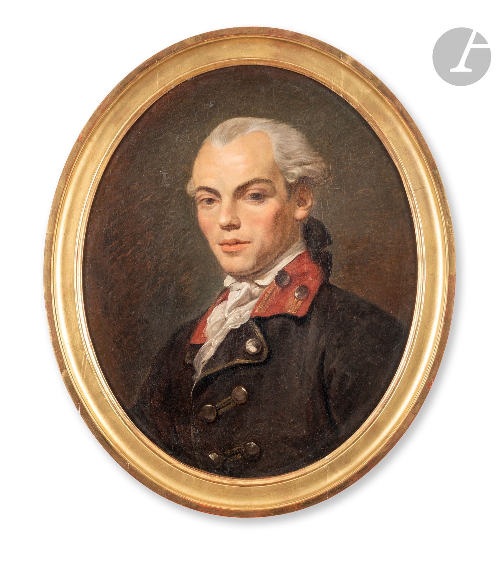 École FRANÇAISE vers 1770
Portrait d’homme de trois-quarts
Toile ovale
60 x 50 cm