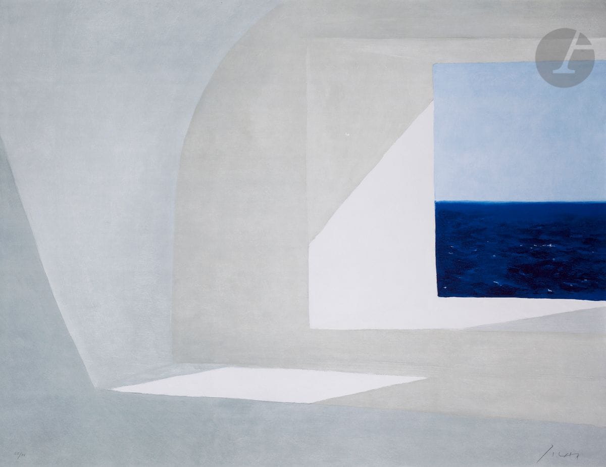 Julio Larraz (cubain, né en 1944)
En Cuba. 2007.
Lithographie en couleurs. 
Très belle épreuve tirée pleine feuille sur vélin fort, numérotée et signée au crayon. Tirage à 75 épreuves.
Petit accroc dans les gris au centre.
56 x 76 cm.